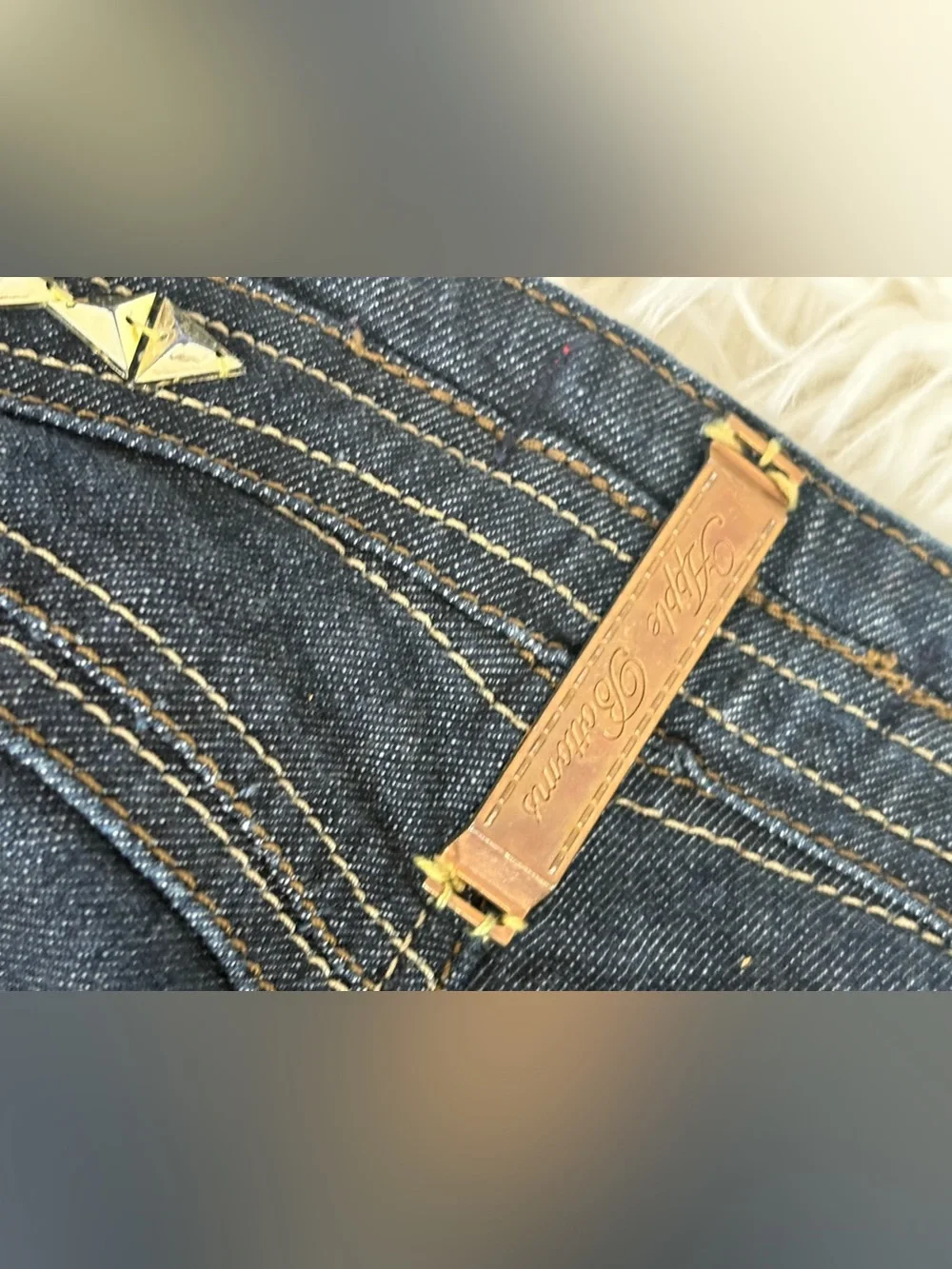 Vintage Y2K Apple Bottoms Dark Wash Jeans Studded Pockets Ankle Zip Size 13 / 14